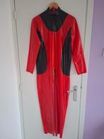 Latex Catsuit - Rood & Zwart, Maat 38/40 (M), Ophalen of Verzenden, Onbekend, Gedragen