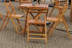 Bistro tafels en stoelen te koop!, Tuin en Terras, Tuinset, Gebruikt, 4 zitplaatsen, Hout