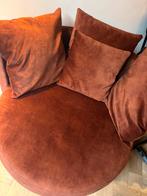 Velvet Loveseat Rond - Zo Goed Als Nieuw, roestbruin/koper, Huis en Inrichting, Fauteuils, Ophalen, 125 tot 150 cm, 125 cm of meer