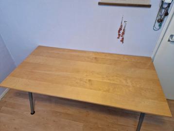 Ikea Galant, houten tafel/ bureau met metalen poten - afbeelding 3
