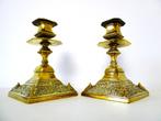 Set Victoriaanse kandelaars met Sater figuur gemerkt ca.1880, Antiek en Kunst, Ophalen of Verzenden, Koper of Brons