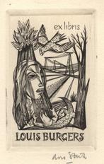 0706 Ex Libris Nederland : Lou Strik, 1956, Antiek en Kunst, Kunst | Etsen en Gravures, Verzenden