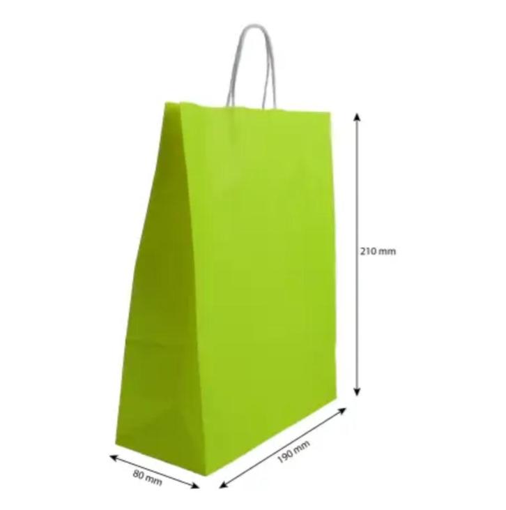 Papieren draagtasje 190x210 mm groen / 75 stuks, Hobby en Vrije tijd, Feestartikelen, Nieuw, Ophalen of Verzenden