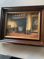 Woon kamer Doek schilderij gesigneerd, Antiek en Kunst, Kunst | Schilderijen | Klassiek, Ophalen of Verzenden