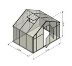 Broeikas Sanus XL-7 (6.38m²) 2.90 x .20 x 2.25 polycarbonaat, Nieuw, Aluminium, Kweekkas, Ophalen of Verzenden