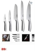 ZGAN! Hecef koksmessen set van 5 RvS vaatwasbestendig €26,99, Ophalen of Verzenden, Zo goed als nieuw, Rvs of Chroom, Vaatwasserbestendig