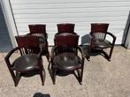Set van 4 Barrel chairs + 1 kapotte vintage/design, Huis en Inrichting, Ophalen, Gebruikt, Zwart, Vintage