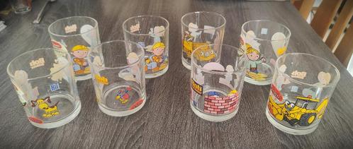 Bob de Bouwer glazen, Verzamelen, Glas en Borrelglaasjes, Zo goed als nieuw, Frisdrankglas, Ophalen