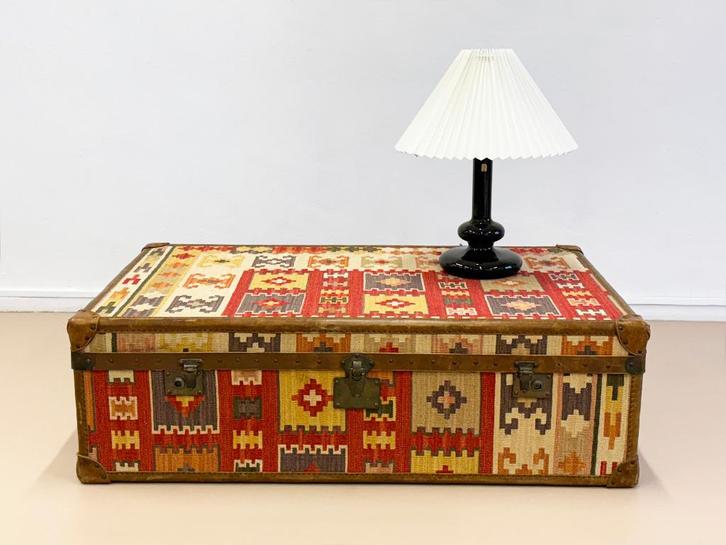 XXL Kelim design opbergmeubel salontafel Bondstreet London, Huis en Inrichting, Tafels | Salontafels, Gebruikt, Minder dan 50 cm