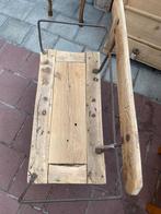 Oude houten koetsbank bank met vering, Antiek en Kunst, Ophalen