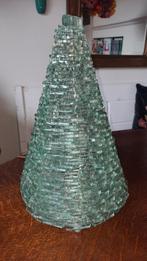 Brutalistische piramide tafellamp handgemaakt, beschrijving, Huis en Inrichting, Ophalen of Verzenden, Zo goed als nieuw, Glas