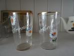 2x Antiek oud glas met tekst en beschildering Leerdam, Antiek en Kunst, Antiek | Glas en Kristal, Ophalen