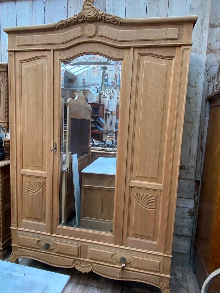 Frans eiken demontabele kast kledingkast hangkast