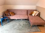 MADE slaapbank 3-persoons zo goed als nieuw roze velvet, Ophalen, Tweepersoons, 75 tot 100 cm, Zo goed als nieuw