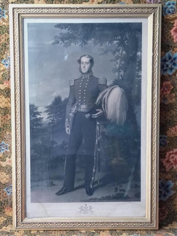Lord Eglinton grote antieke ingelijste prent uit Engeland., Antiek en Kunst, Kunst | Litho's en Zeefdrukken, Ophalen