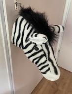 Zebra hoofd pluche dierenhoofd, Ophalen of Verzenden, Zo goed als nieuw, Wanddecoratie