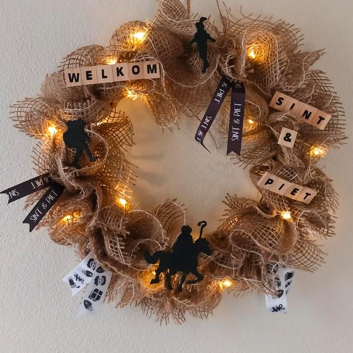 Sinterklaaskrans - Welkom Sint & Piet!, Huis en Inrichting, Woonaccessoires | Kransen, Nieuw, Ophalen of Verzenden