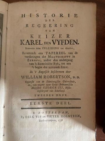 Karel V, Robertson, 1773, 6 delen beschikbaar voor biedingen