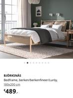 Bjorksnas bedframe 180x200, Huis en Inrichting, Slaapkamer | Bedden, Ophalen, Beige, Tweepersoons, Zo goed als nieuw