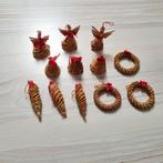 Stro ornamenten riet rotan kersthangers hangers, Ophalen of Verzenden