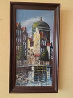 Amsterdam. Zicht op ronde Lutherse kerk., Antiek en Kunst, Kunst | Schilderijen | Klassiek, Ophalen of Verzenden