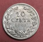 10 cent 1901. Zfr/ Pr., Zilver, Ophalen of Verzenden, 10 cent, Koningin Wilhelmina