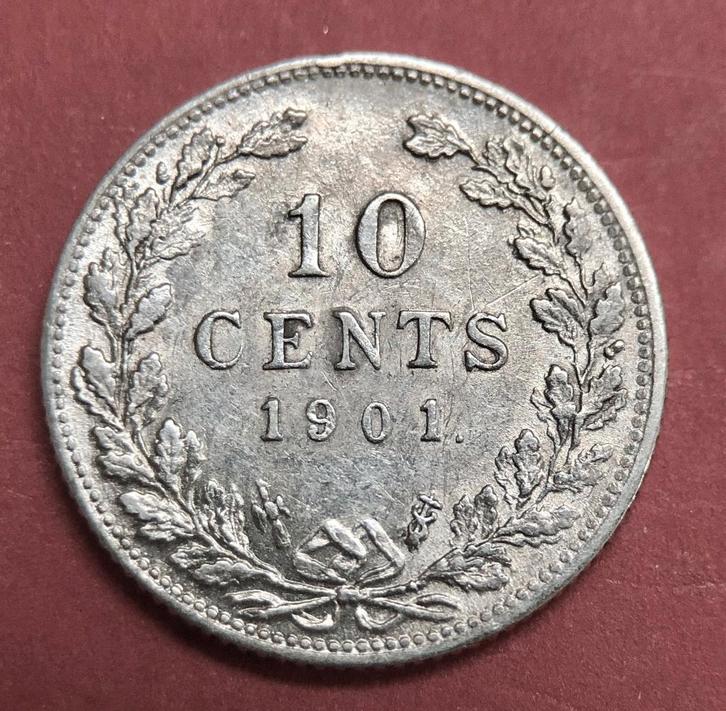 10 cent 1901. Zfr/ Pr., Postzegels en Munten, Munten | Nederland, Losse munt, 10 cent, Koningin Wilhelmina, Zilver, Ophalen of Verzenden