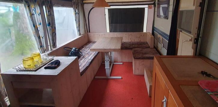 Hobby Caravan op vaste jaarplaats Camping Kikmolen, Caravans en Kamperen, Caravans, Particulier, tot en met 5, Rondzit, Hobby
