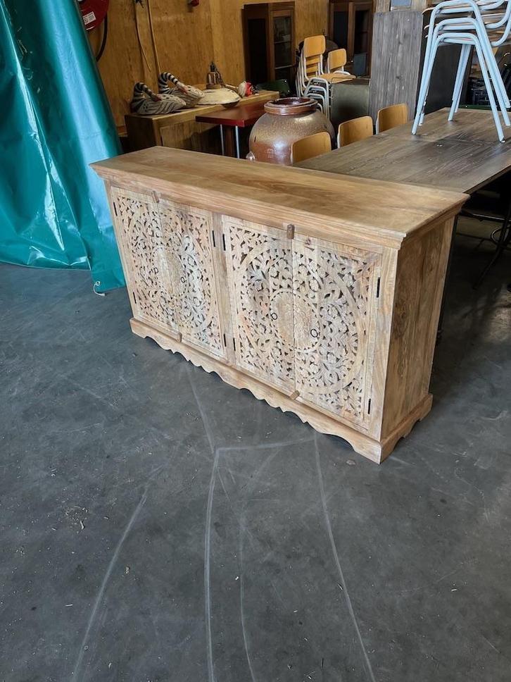 Handgesneden Dressoir, Ibiza/Boho zeer uniek exemplaar Nieuw, Huis en Inrichting, Kasten | Dressoirs, Nieuw, 150 tot 200 cm, 25 tot 50 cm