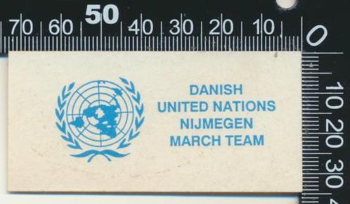 Sticker: Nijmeegse Vierdaagse - Danish United Nations (2), Verzamelen, Stickers, Zo goed als nieuw, Bedrijf of Vereniging, Ophalen of Verzenden
