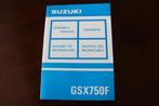Suzuki GSX750F 1992 motorcycle owner's manual GSX 750 F, Motoren, Handleidingen en Instructieboekjes, Ophalen of Verzenden, Suzuki