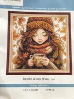 Borduurpakket compleet Winterthee 33 x 33cm, Hobby en Vrije tijd, Borduren en Borduurmachines, Ophalen of Verzenden, Nieuw, Borduurpakket