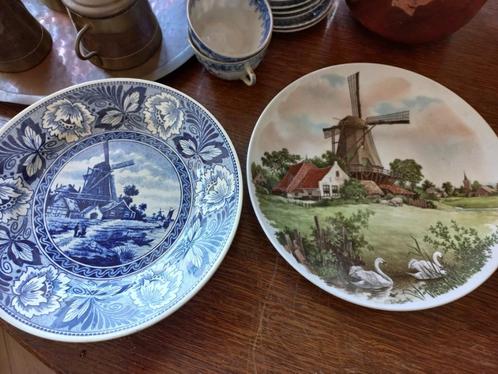 1xTer steege hand gedecoreerd wandbord/1x Delfts blauw, Antiek en Kunst, Antiek | Wandborden en Tegels, Verzenden