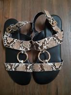 LINA LOCCHI SANDALEN MAAT 38 DIERENPRINT., Bruin, LINA LOCCHI, Zo goed als nieuw, Sandalen of Muiltjes