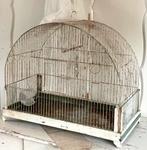 Brocante oude Franse vogelkooi sleets wit, Ophalen of Verzenden