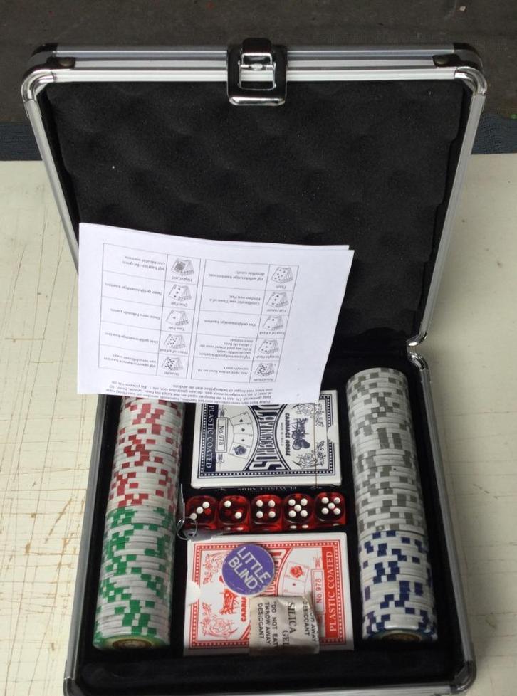 Poker spel in aluminium Koffer Spel 2, Hobby en Vrije tijd, Gezelschapsspellen | Overige, Zo goed als nieuw, Ophalen of Verzenden