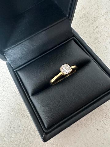 18k Verlovingsring Geelgoud - Diamant GIA - 0.4ct - VS2/G beschikbaar voor biedingen