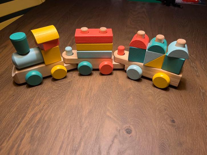 Houten Trein - Mooi Speelgoed!, Kinderen en Baby's, Speelgoed | Educatief en Creatief, Zo goed als nieuw, Bouwen, Ophalen of Verzenden