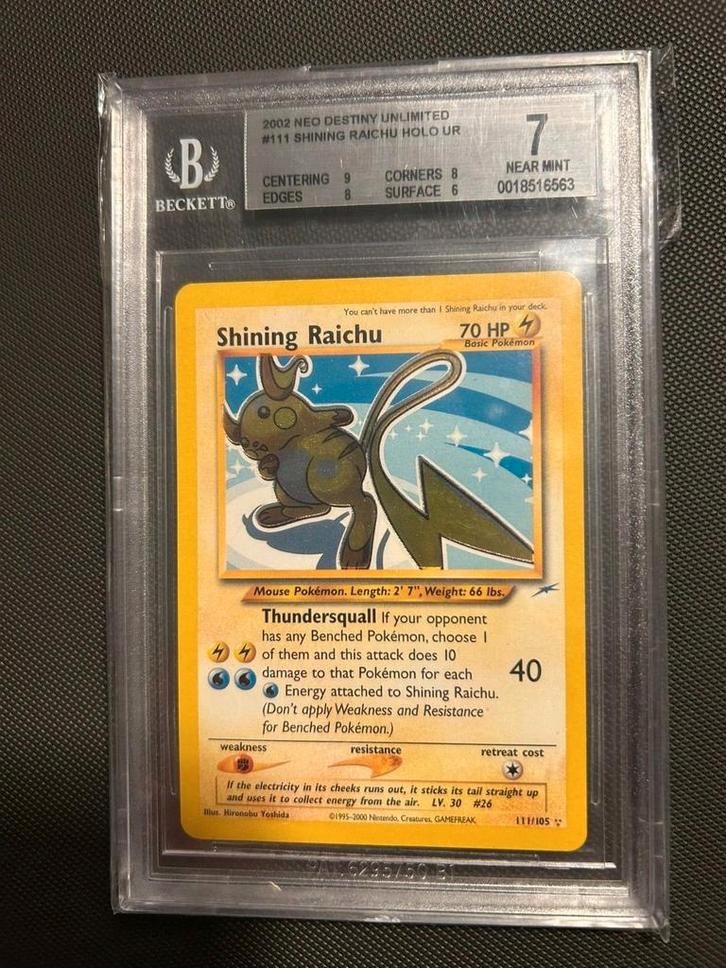 Shining Raichu Becket 7, Hobby en Vrije tijd, Verzamelkaartspellen | Pokémon, Zo goed als nieuw, Ophalen of Verzenden
