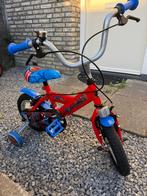 Spiderman fiets 12 inch, Fietsen en Brommers, Fietsen | Kinderfietsjes, Ophalen, Minder dan 16 inch, Zijwieltjes