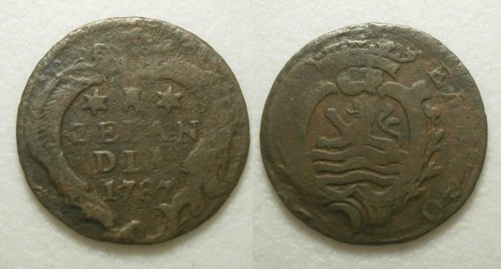 33] Zeeland Duit 1787, Postzegels en Munten, Munten | Nederland, Losse munt, 1 cent, Vóór koninkrijk, Ophalen of Verzenden