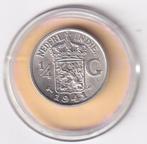 Nederlands Indie 1/4 Gulden 1941 PP Zeer Mooi Plus, Verzenden, Zilver, 25 cent, Koningin Wilhelmina