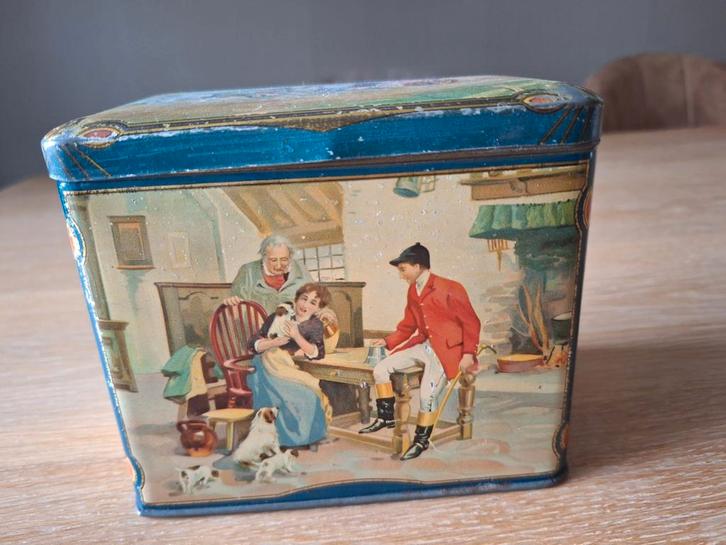 Oud Antiek De Gruyter Blik Jachttafereel, Antiek en Kunst, Antiek | Tin, Ophalen of Verzenden