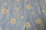Gordijnstof Lichtblauw met witte bloemen, Blauw, Ophalen of Verzenden, 120 cm of meer, Zo goed als nieuw