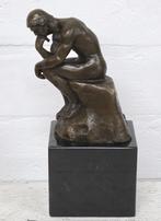 DE DENKER / RODIN / bronzen beeld op marmeren voet, Ophalen of Verzenden