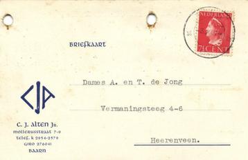 C.J. Alten Jr., Baarn - 11.1947 - briefkaart beschikbaar voor biedingen