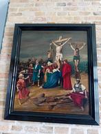 Kruisiging van Jezus.  Olieverf op paneel, Antiek en Kunst, Ophalen of Verzenden