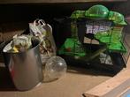Hamsterkooi met toebehoren, Dieren en Toebehoren, Kooi, Minder dan 75 cm, Zo goed als nieuw, Hamster