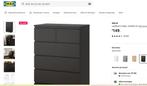 Malm kast Ikea zwart, Ophalen, Gebruikt, 5 laden of meer, 100 tot 150 cm