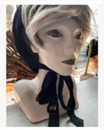 Vintage Hoofd Buste met Pruik en Zwarte Rouw Hoed, Antiek en Kunst, Ophalen of Verzenden